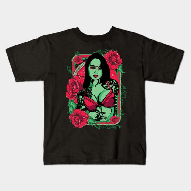Lady Roses Kids T-Shirt by gblackid